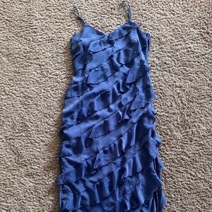 Blue mid length dress!